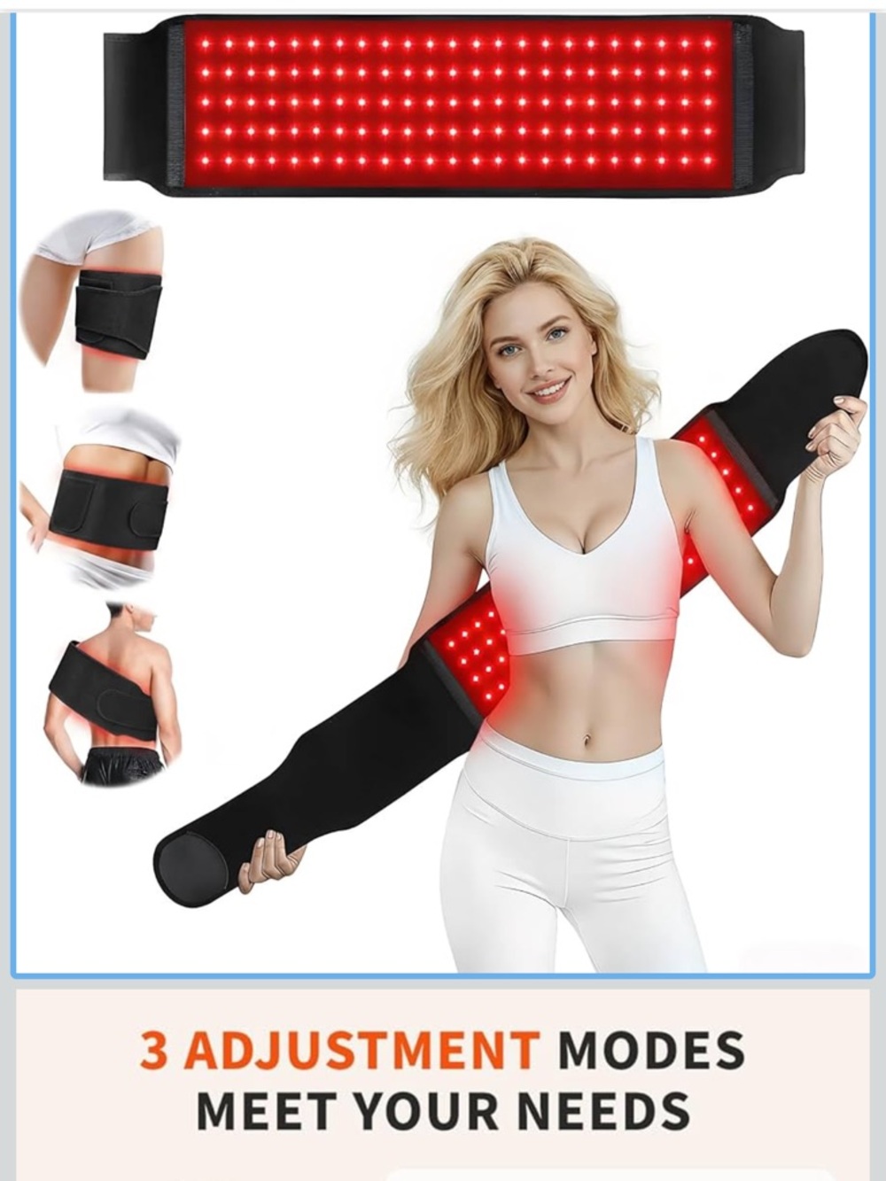 Red light therapy belt 660nm 860nm infrared heating pad for back waist shoulder